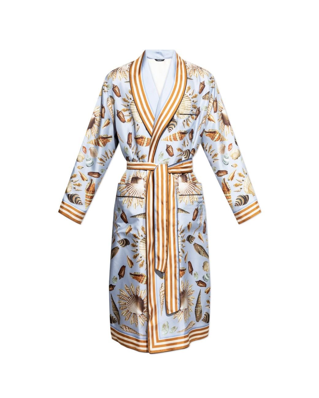 Dolce & Gabbana White Silk Robe for men