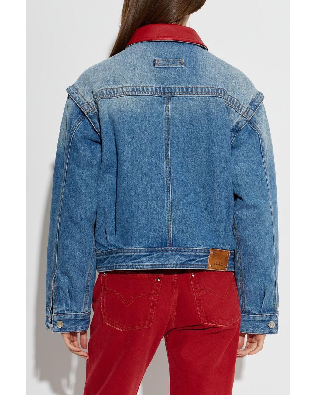 Isabel Marant Red Insulated Denim Jacket 'Devyn'