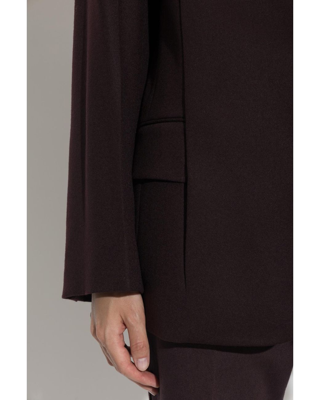 Victoria Beckham Blue Wool Blazer With Double Vent