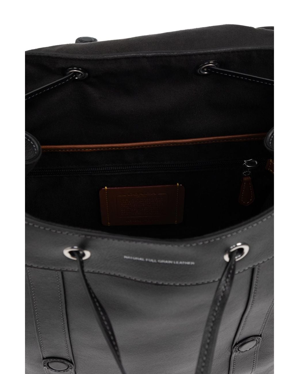 COACH Black Leather Backpack Hitch for men