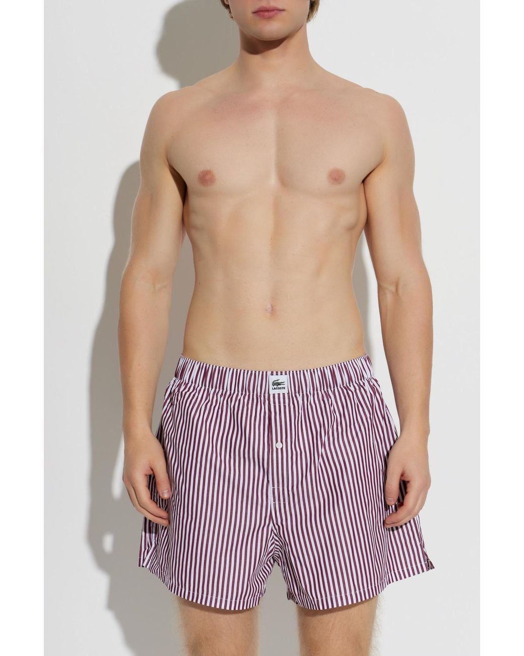 Lacoste Red Three-Pack Of Cotton Boxer Shorts for men