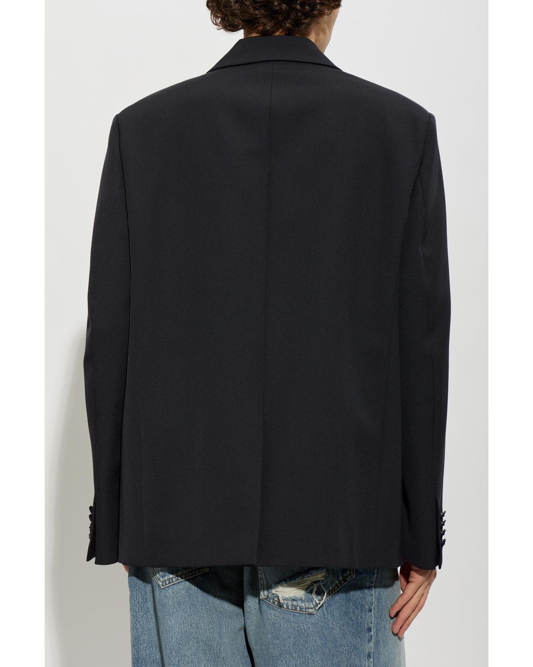 Balenciaga Black Oversized Wool Blazer for men