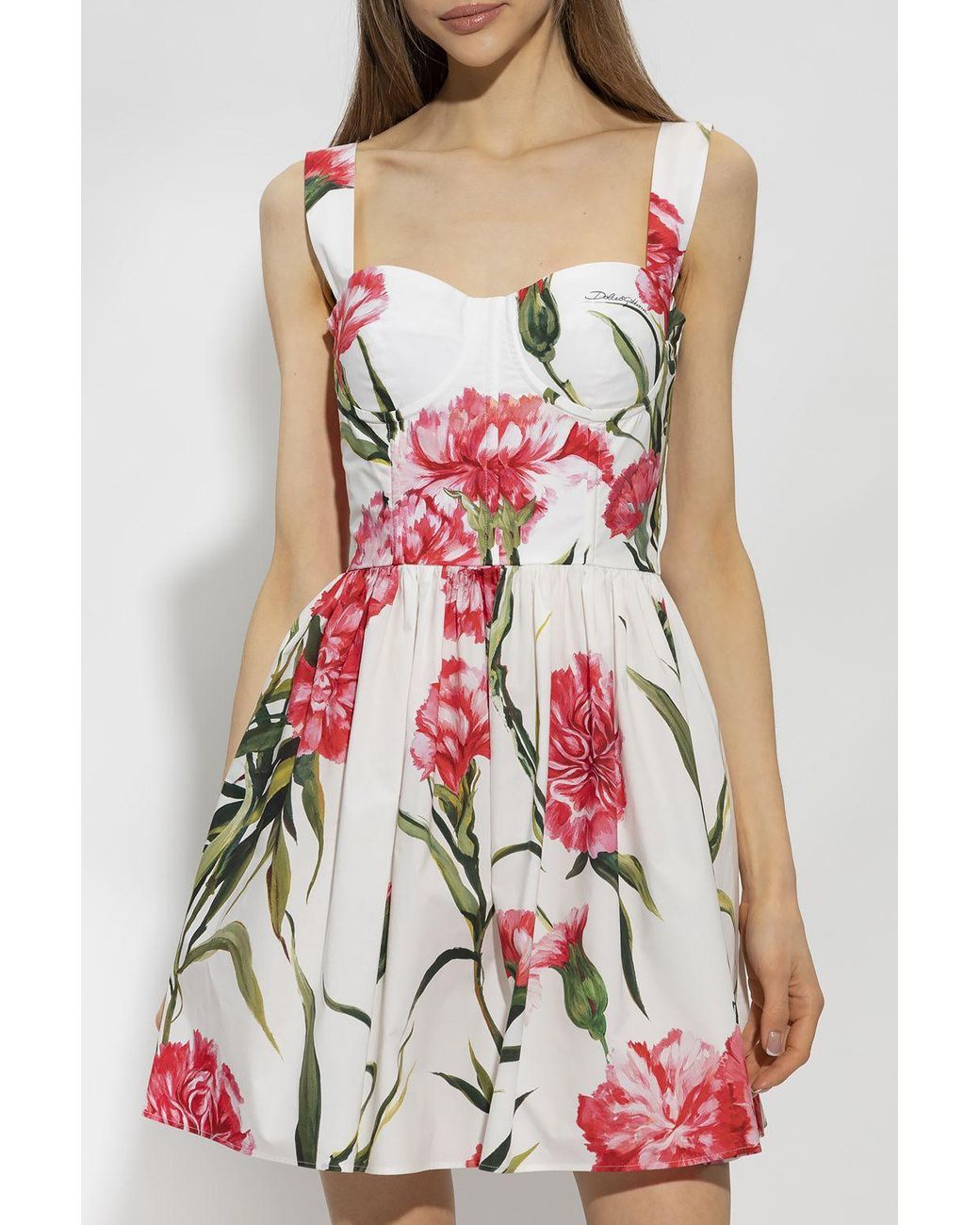 Dolce Gabbana Floral Dress in White Lyst