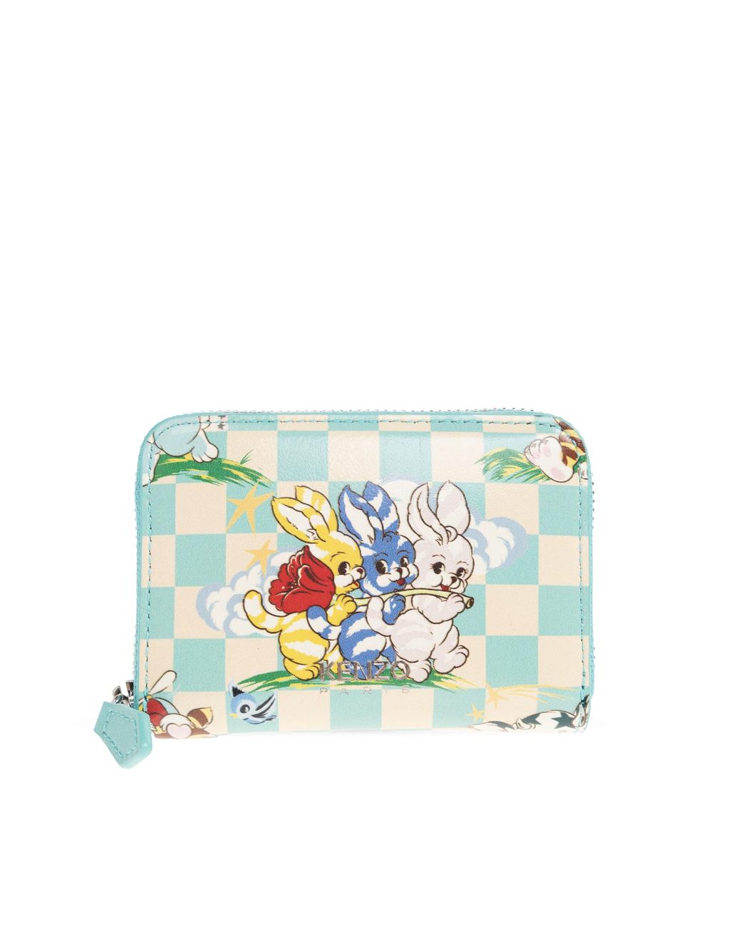 KENZO Blue Leather Wallet With Logo for men