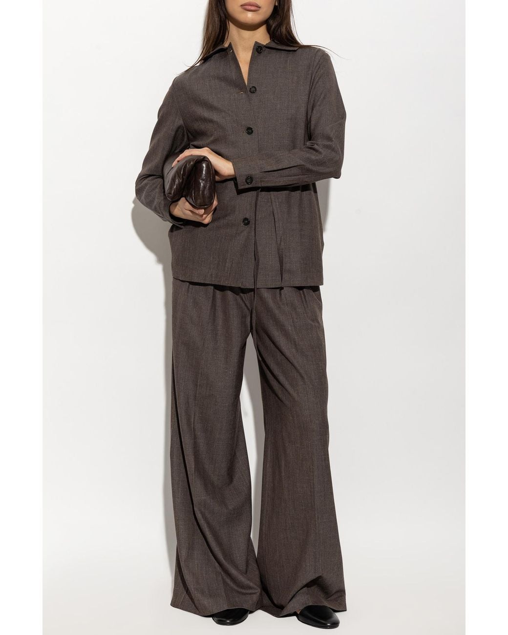 Paul & Shark Brown Wool Shirt And Trousers Set