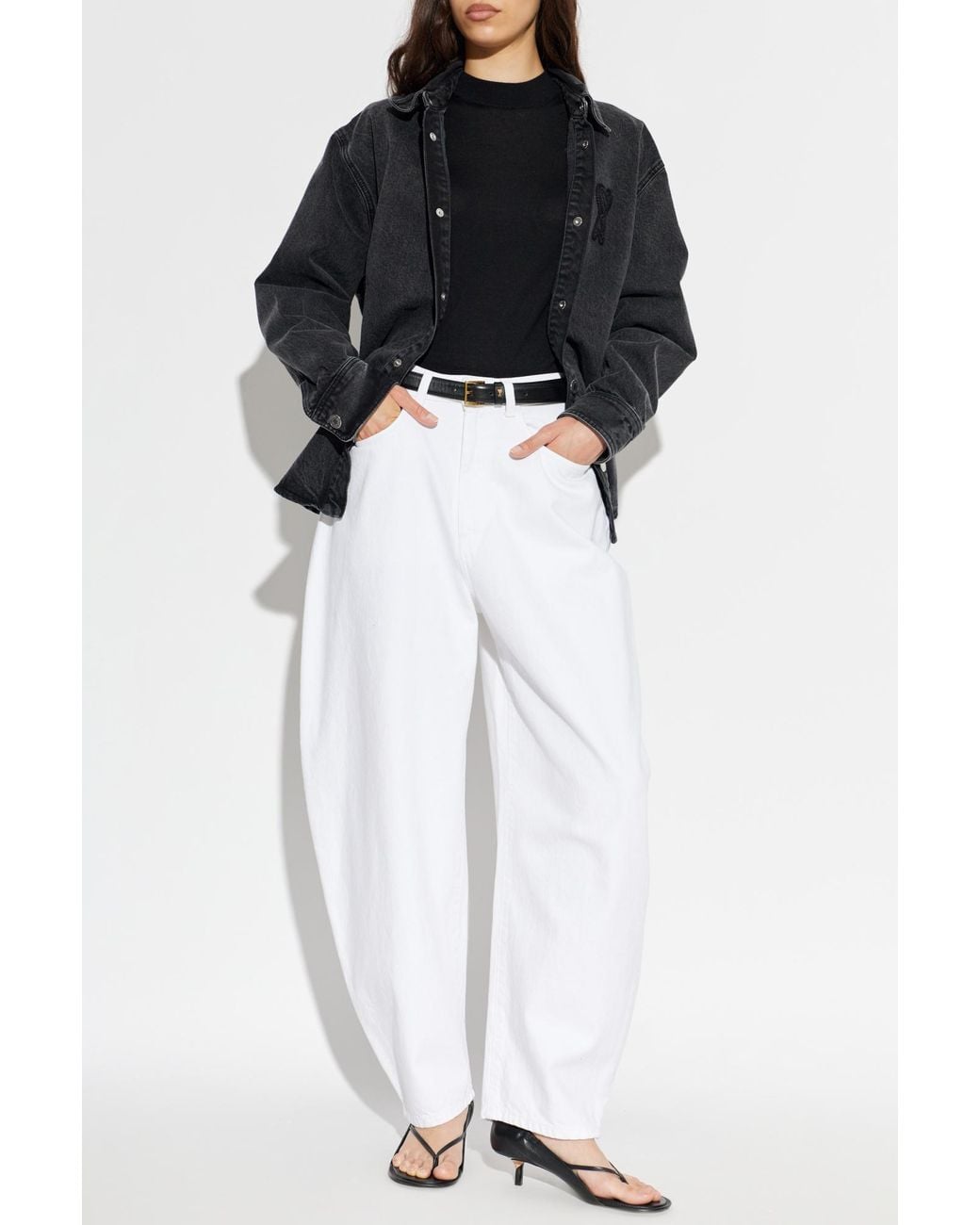 AMI Black Wool Sweater With Embroidered Logo