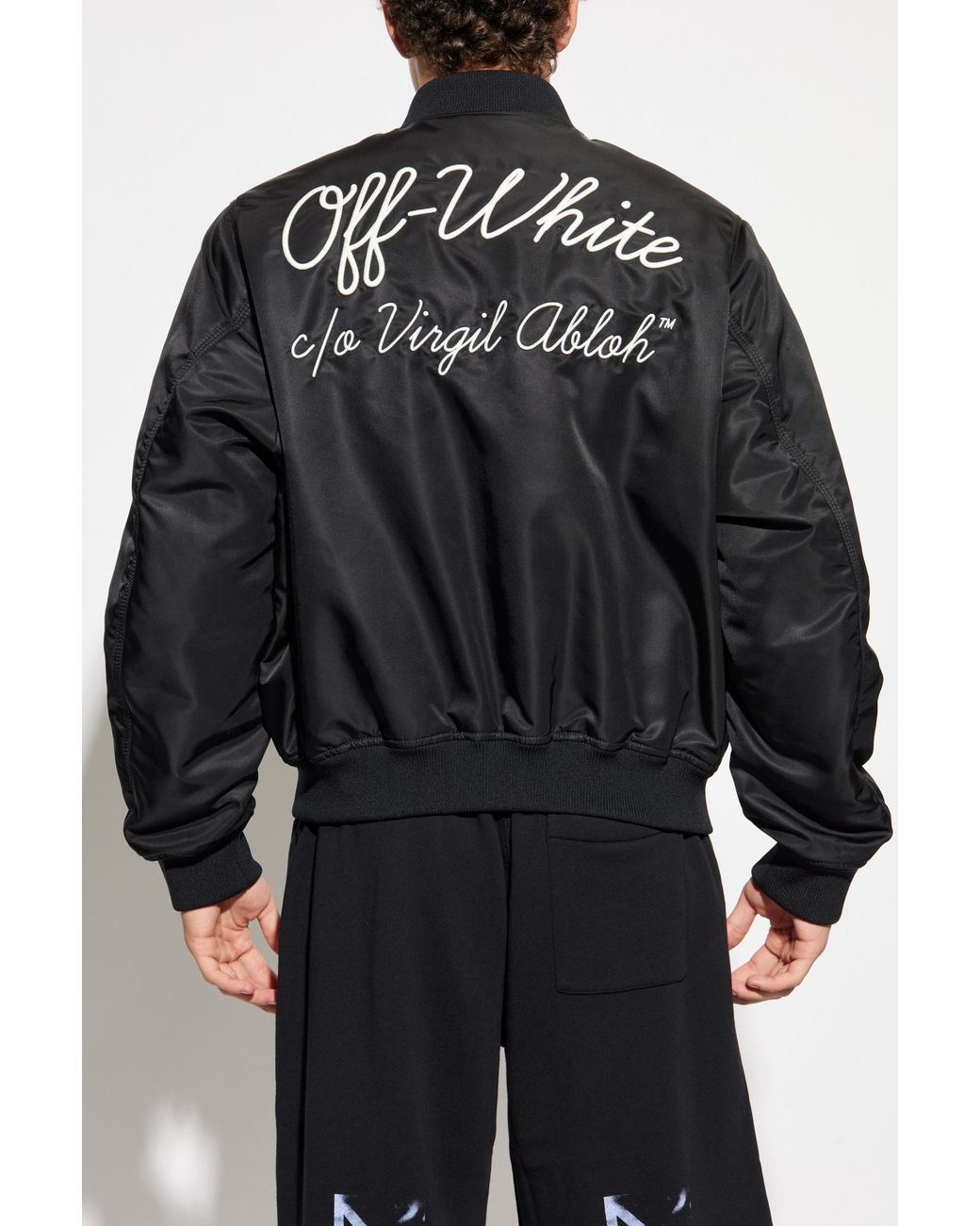 Off-White c/o Virgil Abloh Black Bomber Jacket for men