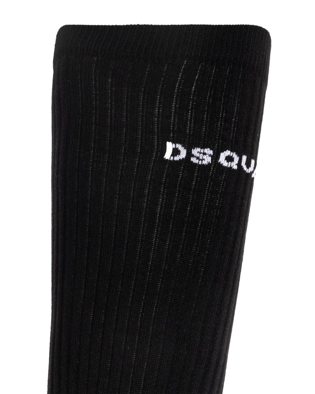 DSquared² Black Cotton Socks With Logo for men