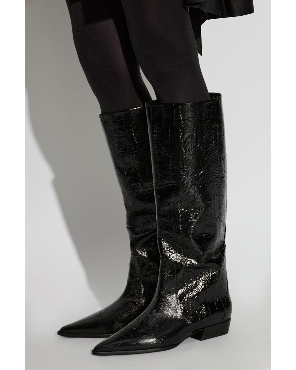 Black Suede Studio Black Heeled Knee-High Boots 'Aero'
