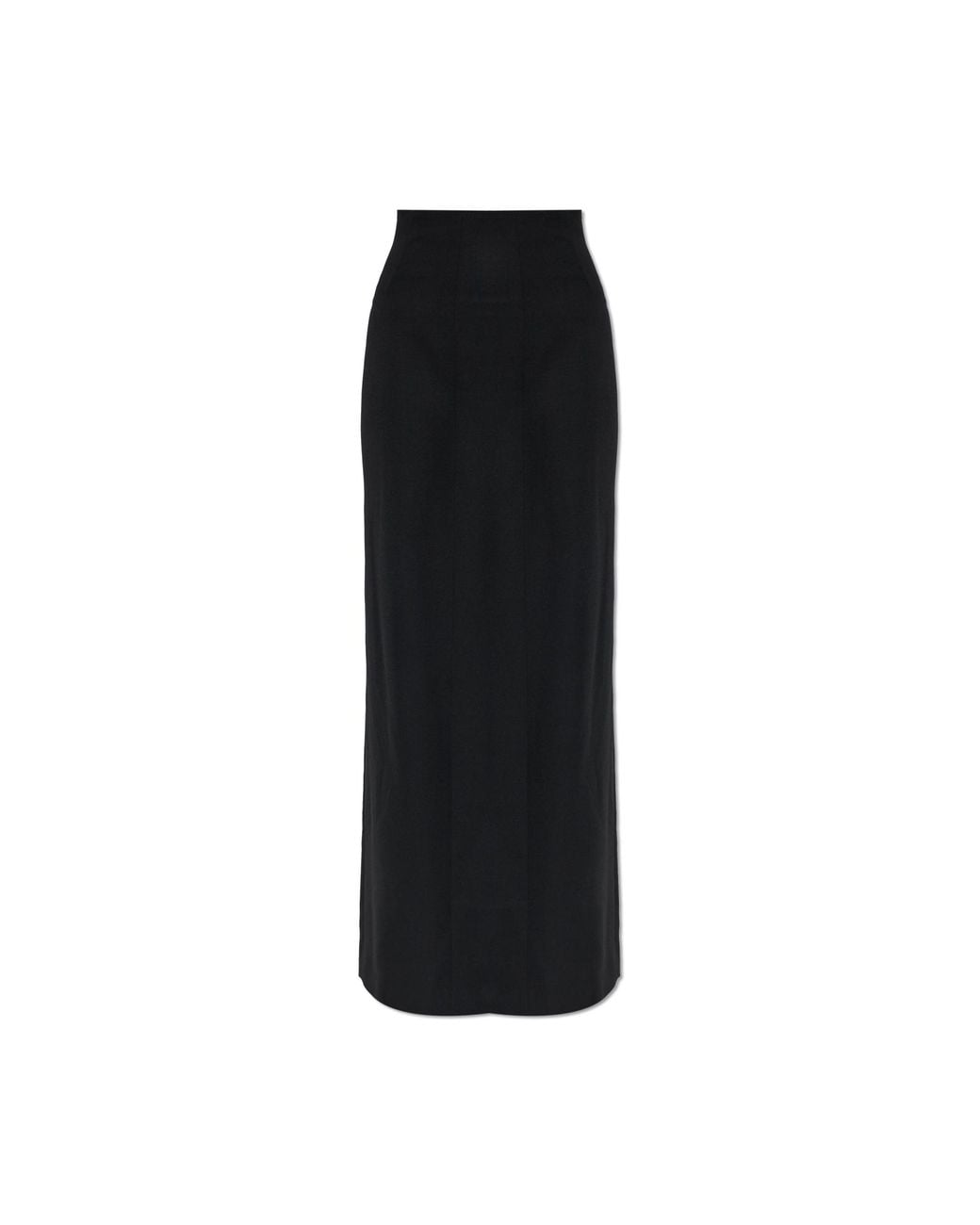Maison Margiela Black Wool Skirt With Slit