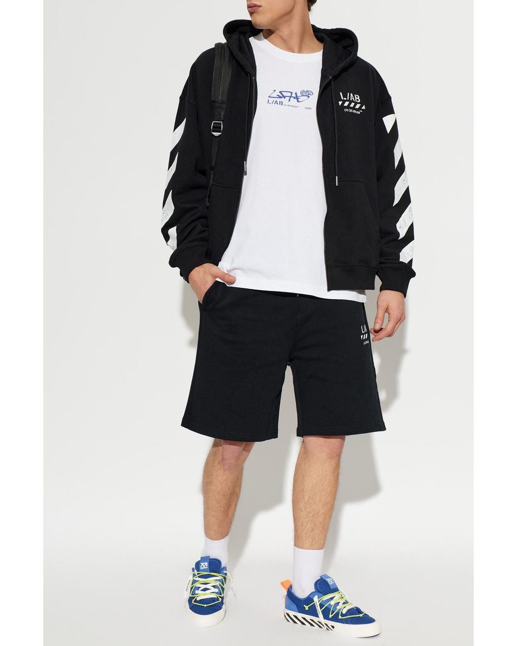 LAB C.O. OFF WHITE White Printed Logo T-Shirt for men