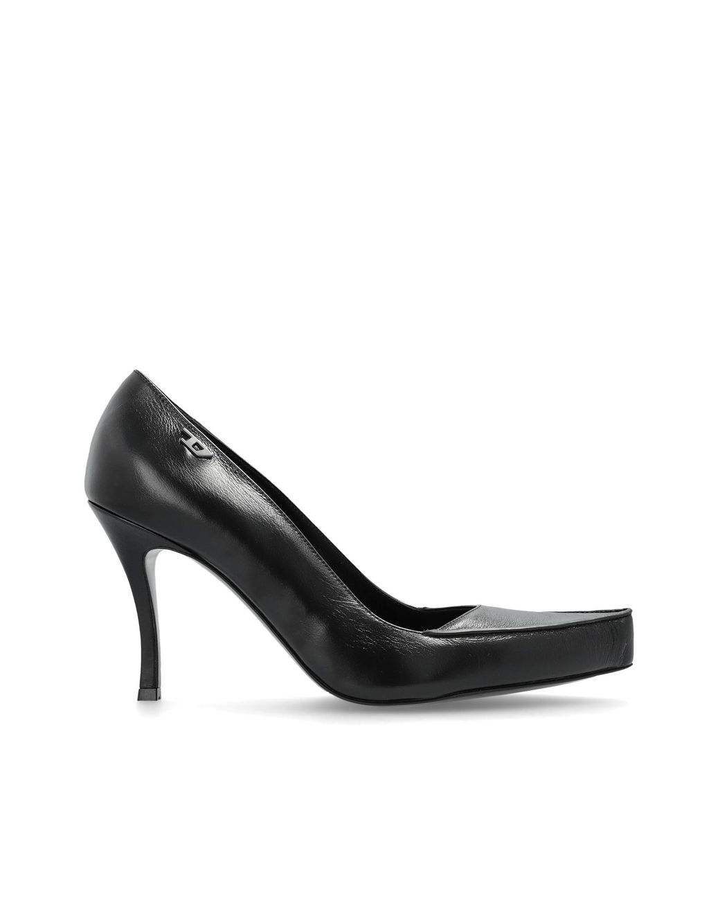 DIESEL Black 'D-Lucette' Leather Shoes