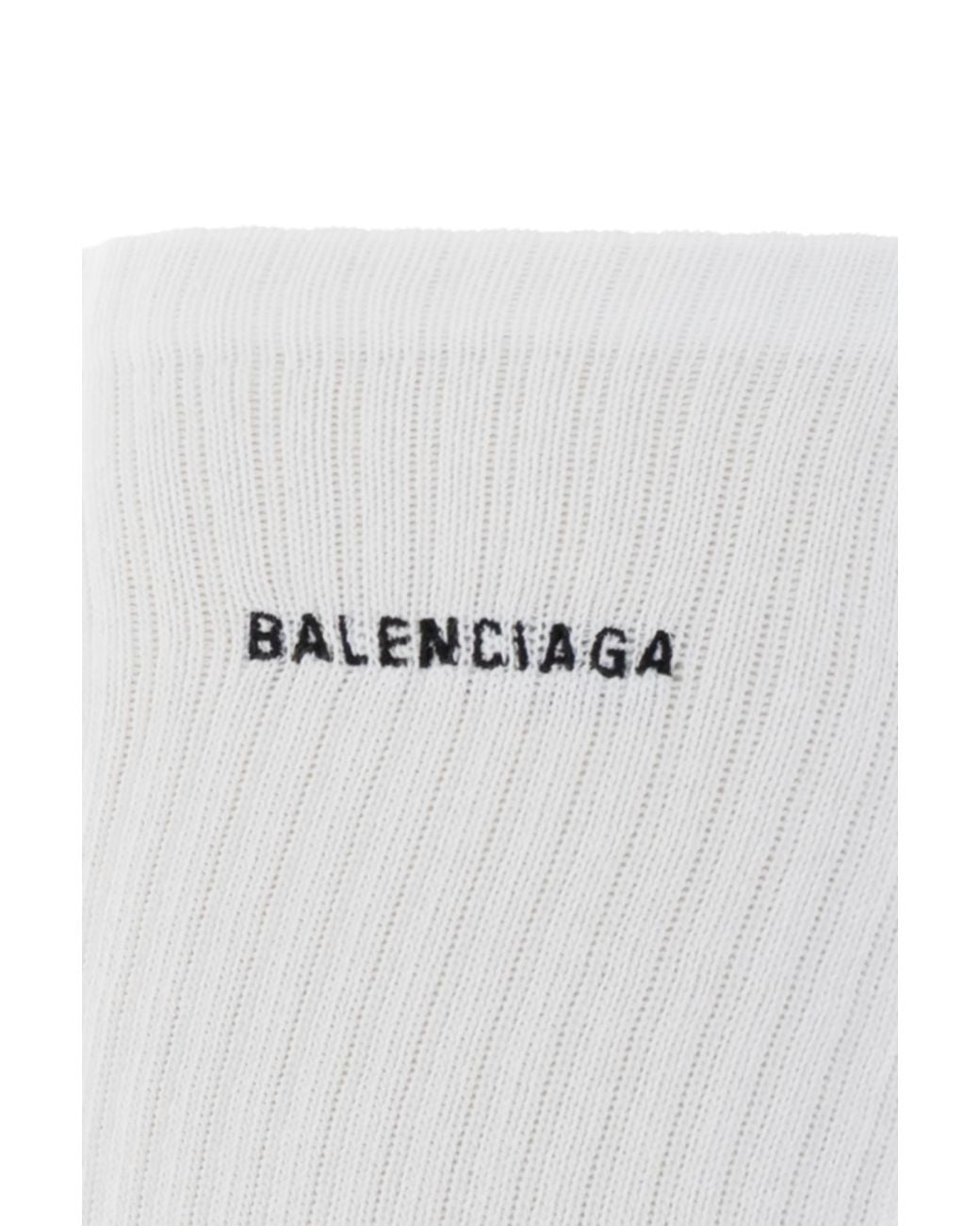 Balenciaga White Logo Socks for men