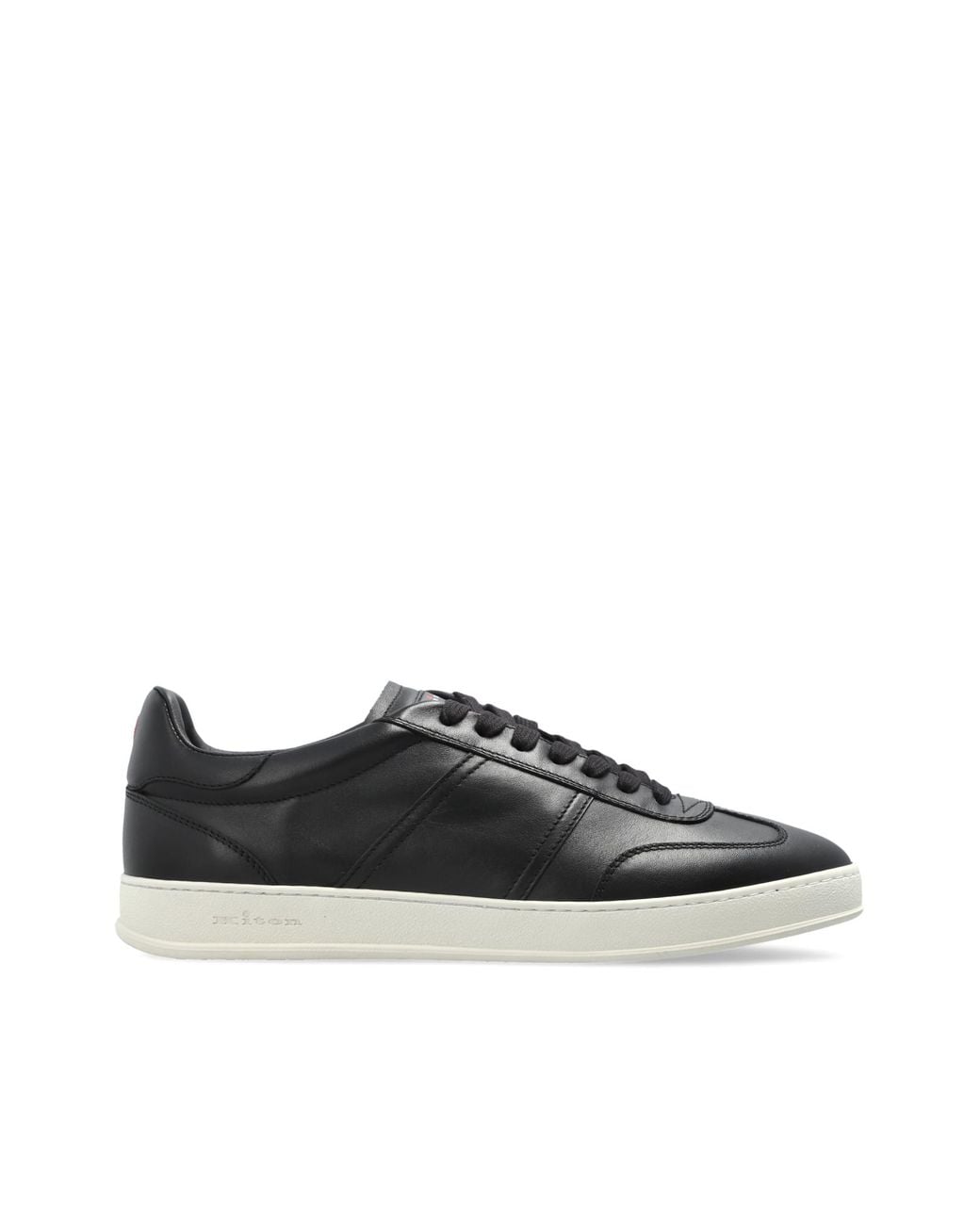 Kiton Black Leather Sports Shoes for men