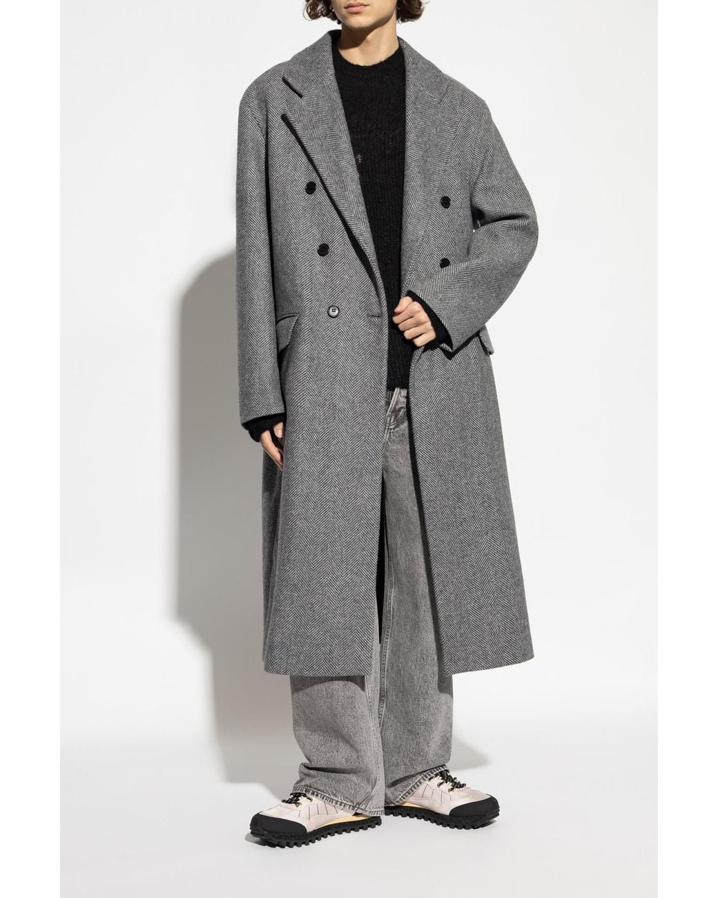 AllSaints Gray Coat "Ezra" for men