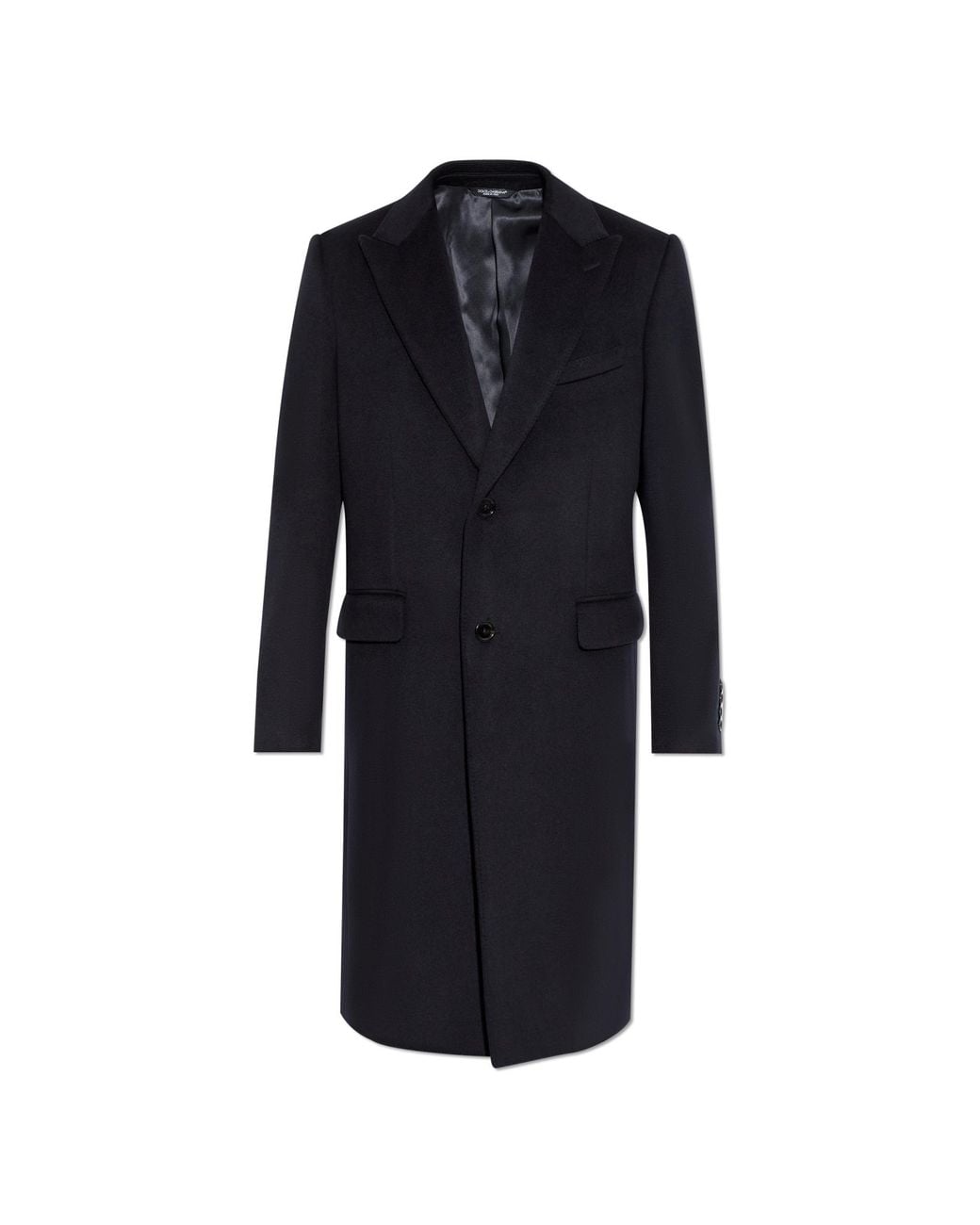 Dolce & Gabbana Blue Cashmere Coat for men