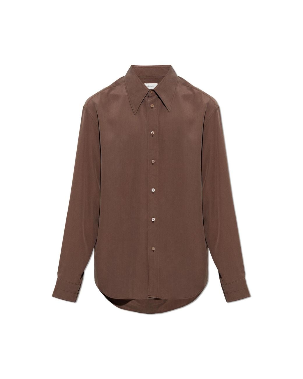 Lemaire Brown Silk Shirt for men