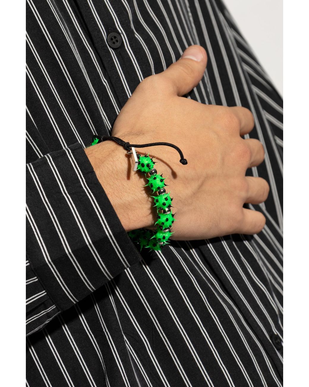 BALENCIAGA オリーブグリーン バングル Balenciaga Bracelet With Logo in Green | Lyst