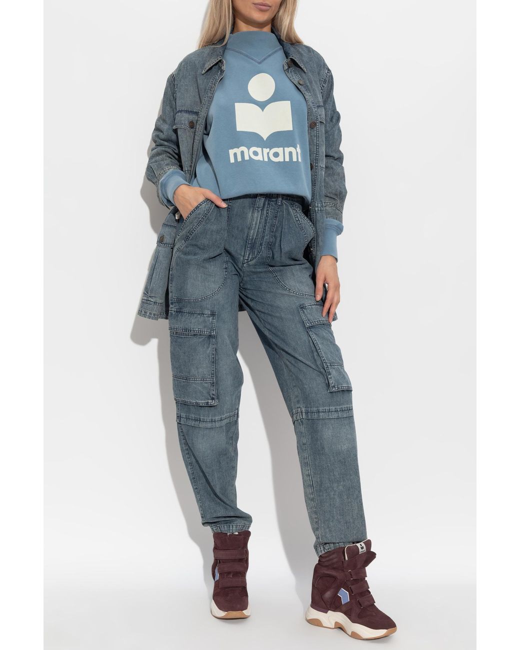 Isabel Marant Blue "Nayla" Cargo Jeans