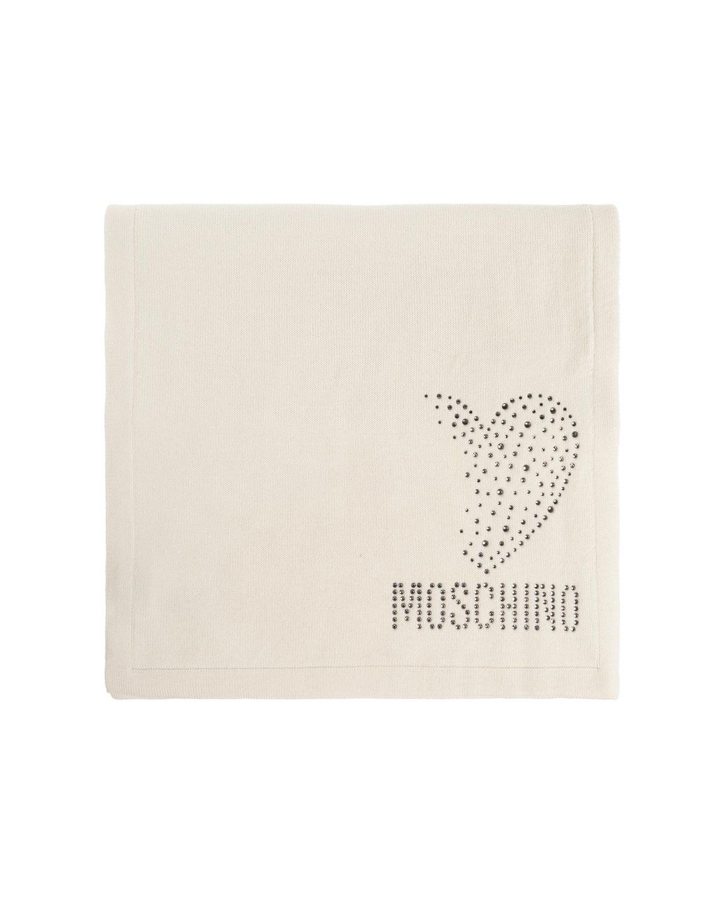 Moschino Natural Wool Scarf With Shimmering Sequins