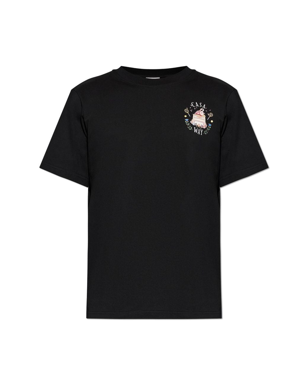 Casablanca Black T-Shirt With Colorful Print for men