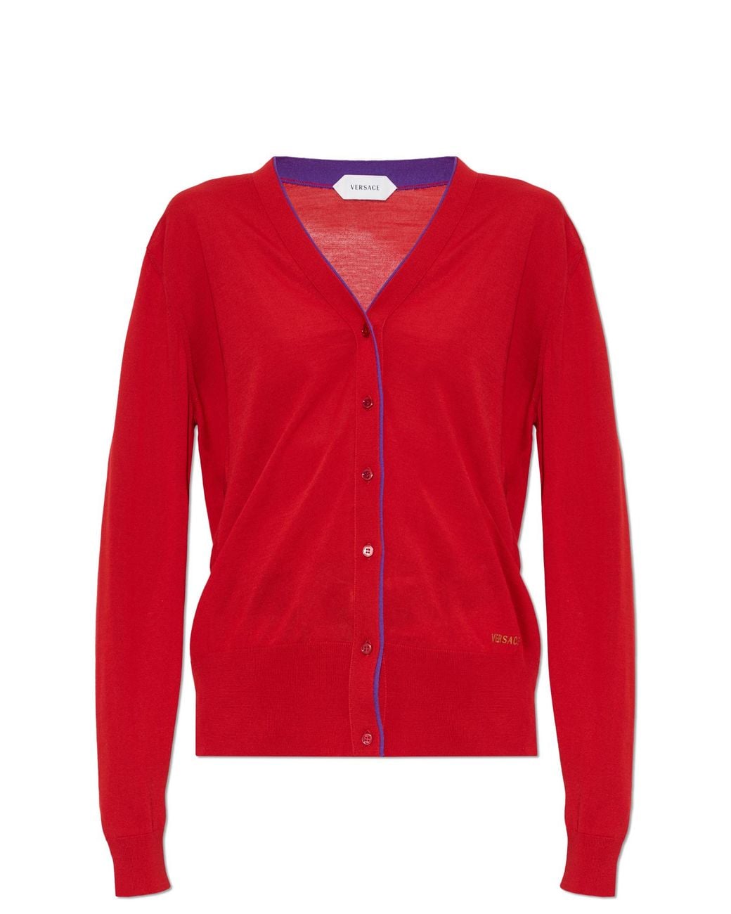 Versace Red Wool Cardigan