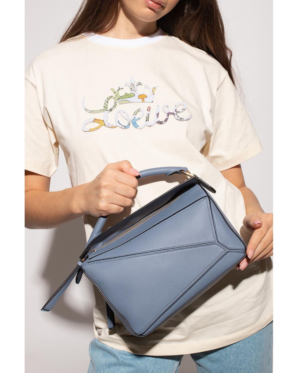 Loewe 'Puzzle Small' Shoulder Bag in Gray | Lyst