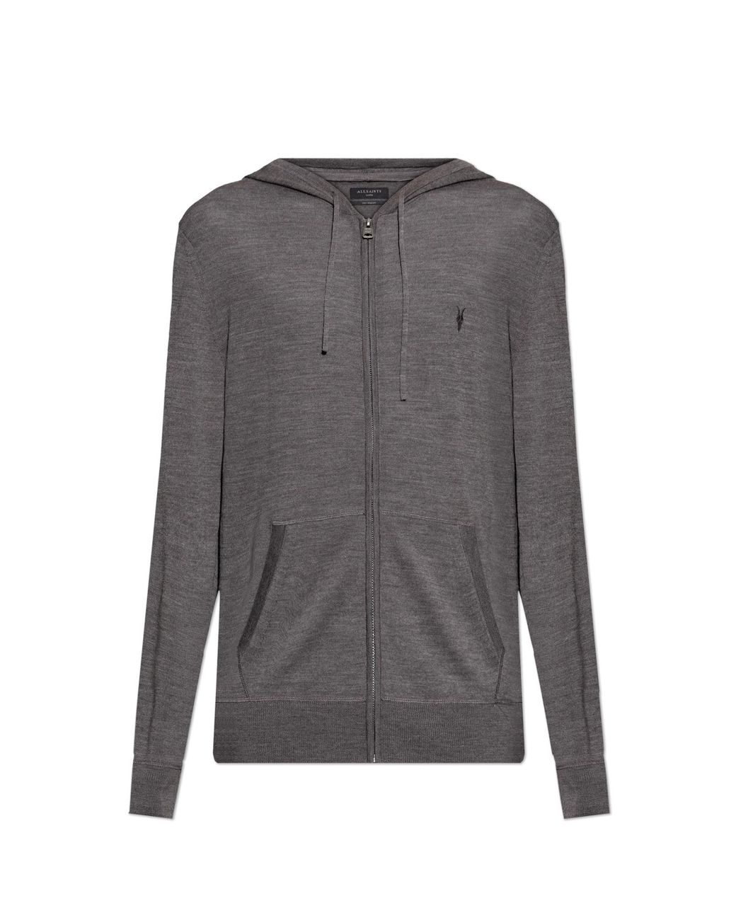 AllSaints Gray Wool Hoodie 'Mode' for men