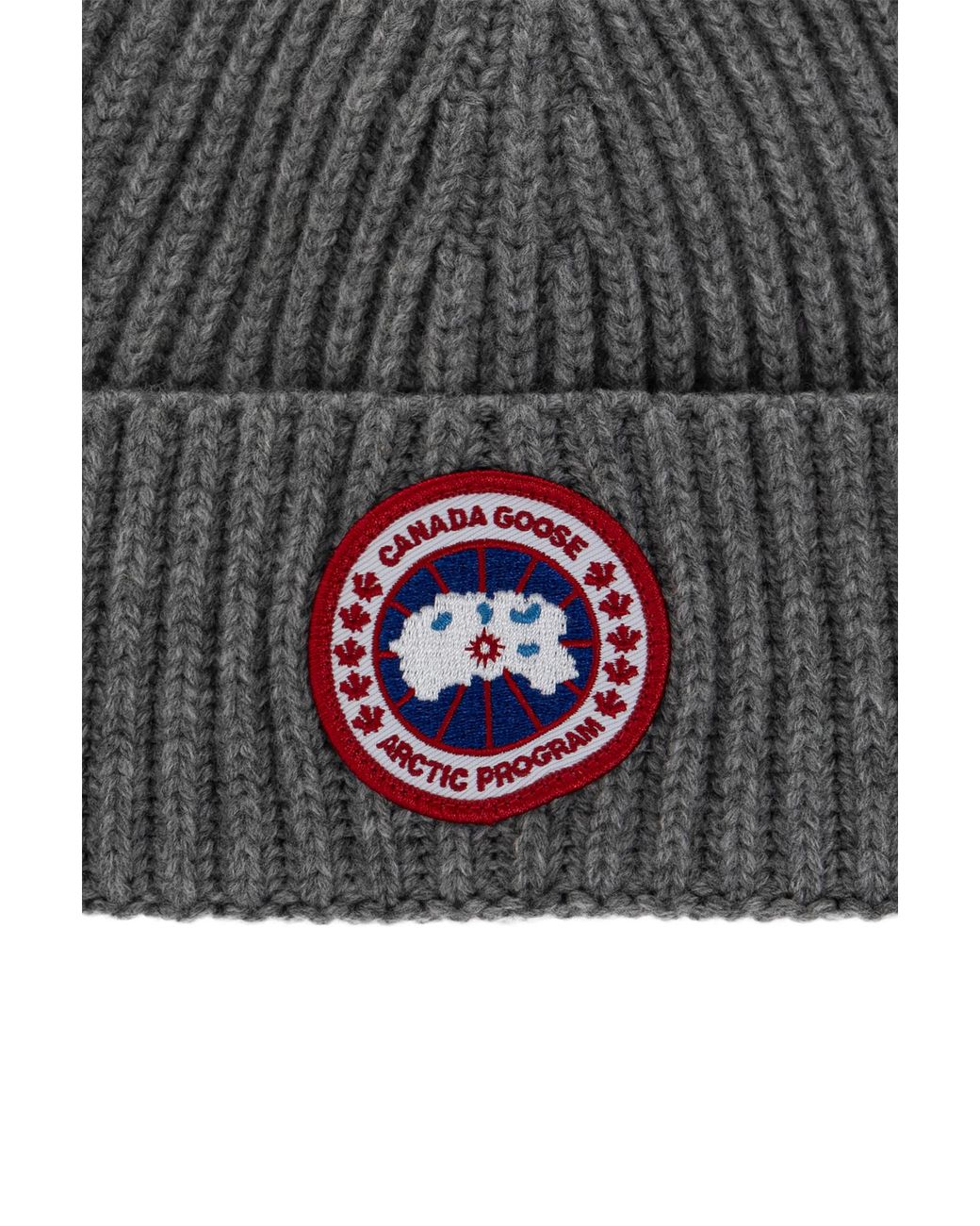 Canada Goose Black Wool Beanie With Logo Patch