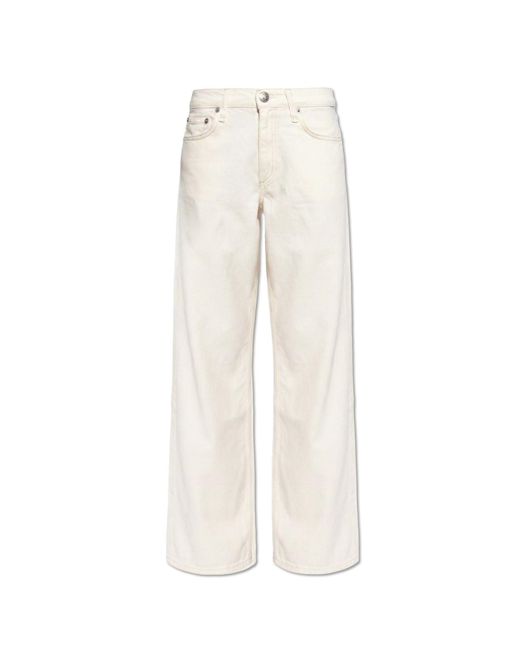 Rag & Bone White Straight-Leg Jeans