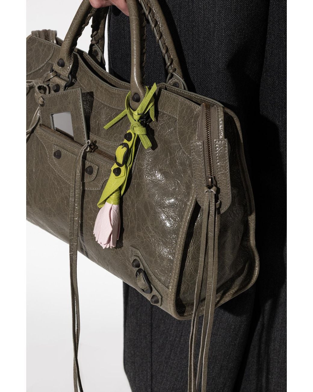 Balenciaga Green Leather Bag Charm