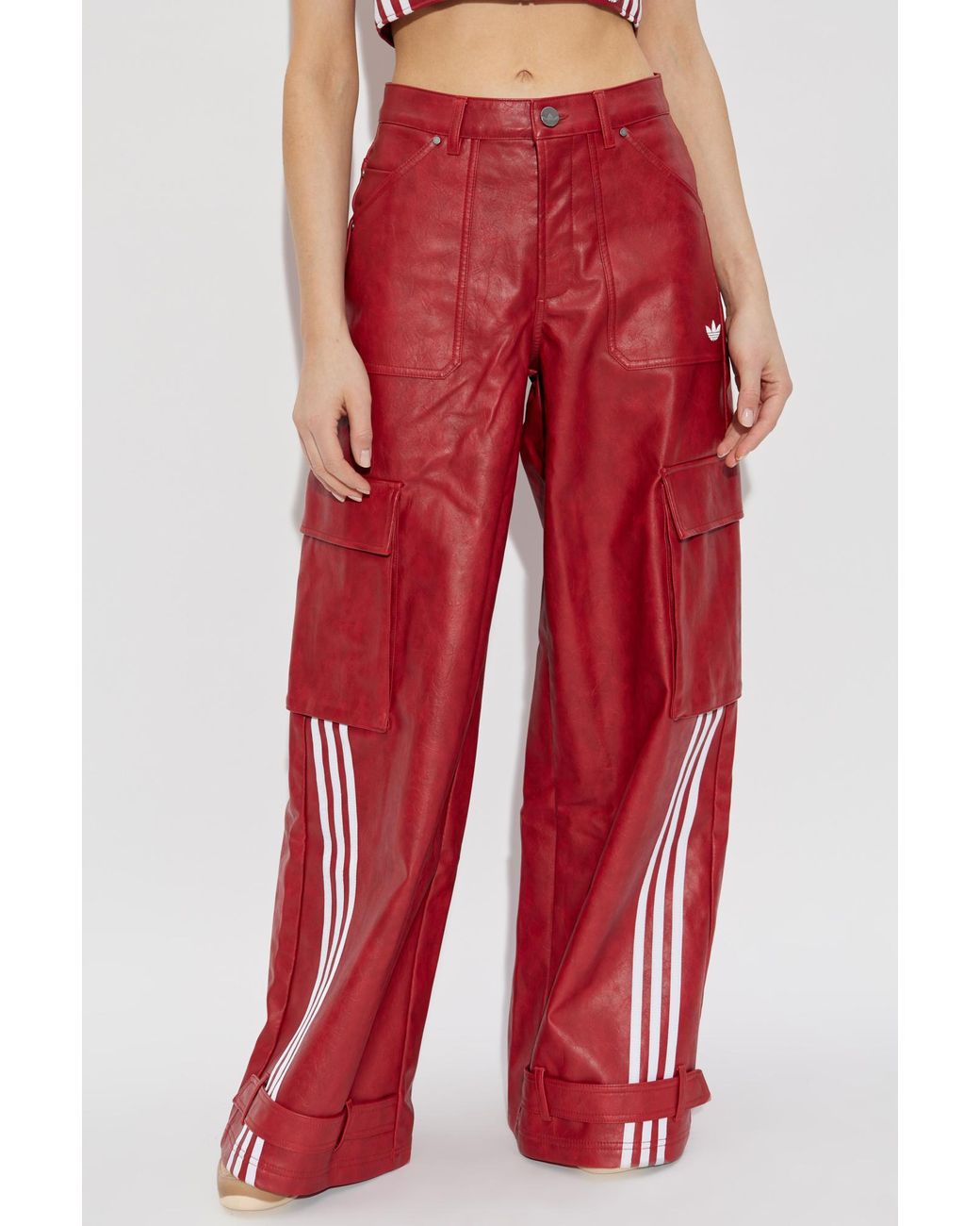 Y2K 00s archive adidas アディダス　レザー調　パンツ ✓00s archive adidas fake leather pants