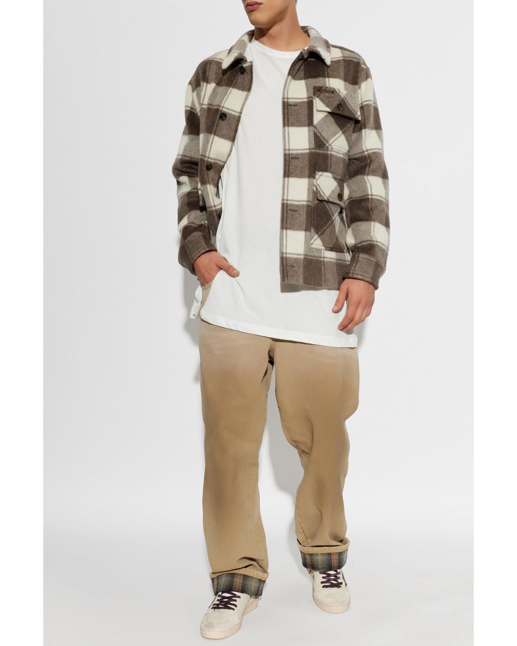 Golden Goose Deluxe Brand Brown Jacket With Pockets for men