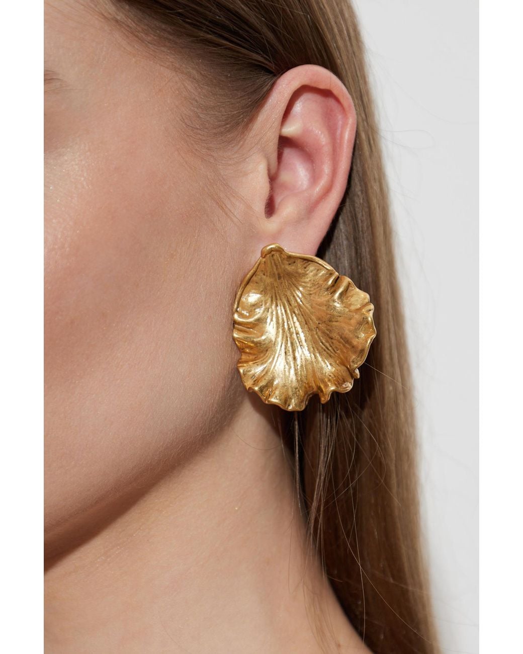 Cult Gaia Natural "Iris Leaf" Earrings