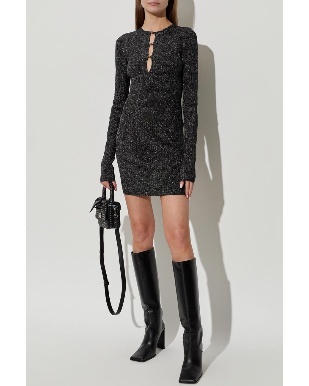 Amiri Black Dress With Lurex Thread