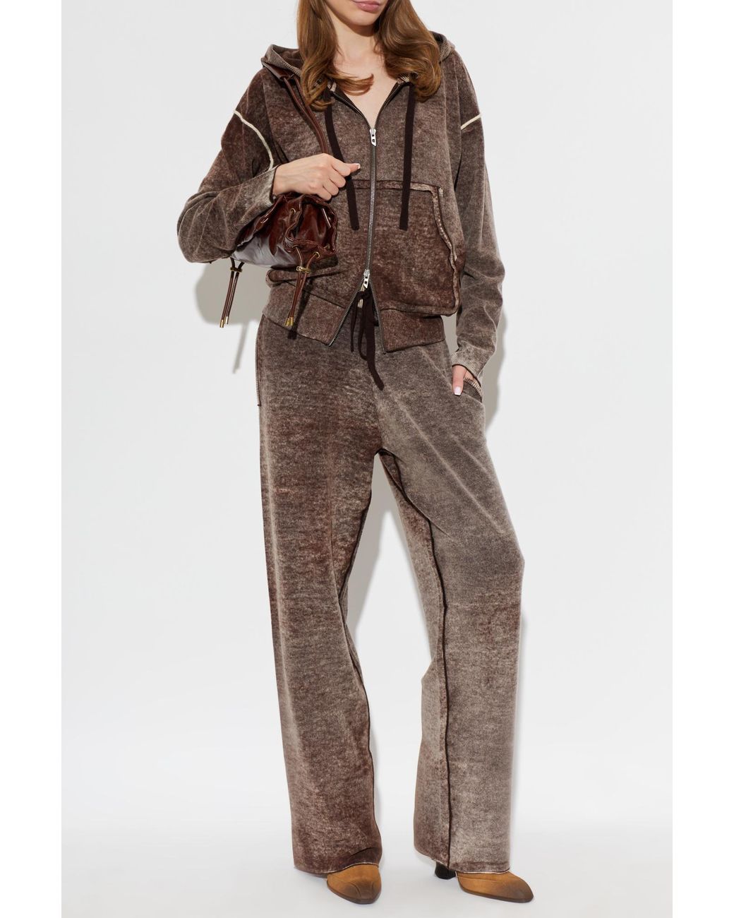 DIESEL Brown Wool Trousers 'M-Honorine'