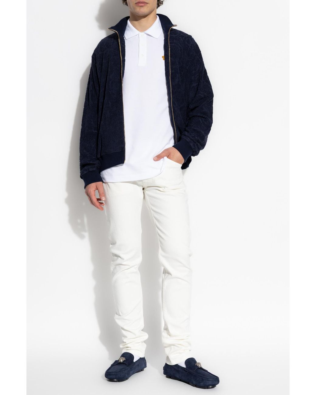 Versace White Jeans With Tapered Legs for men