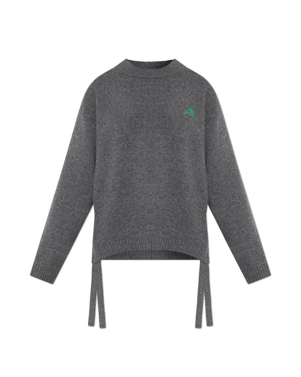 Ganni Gray Sweater With Logo