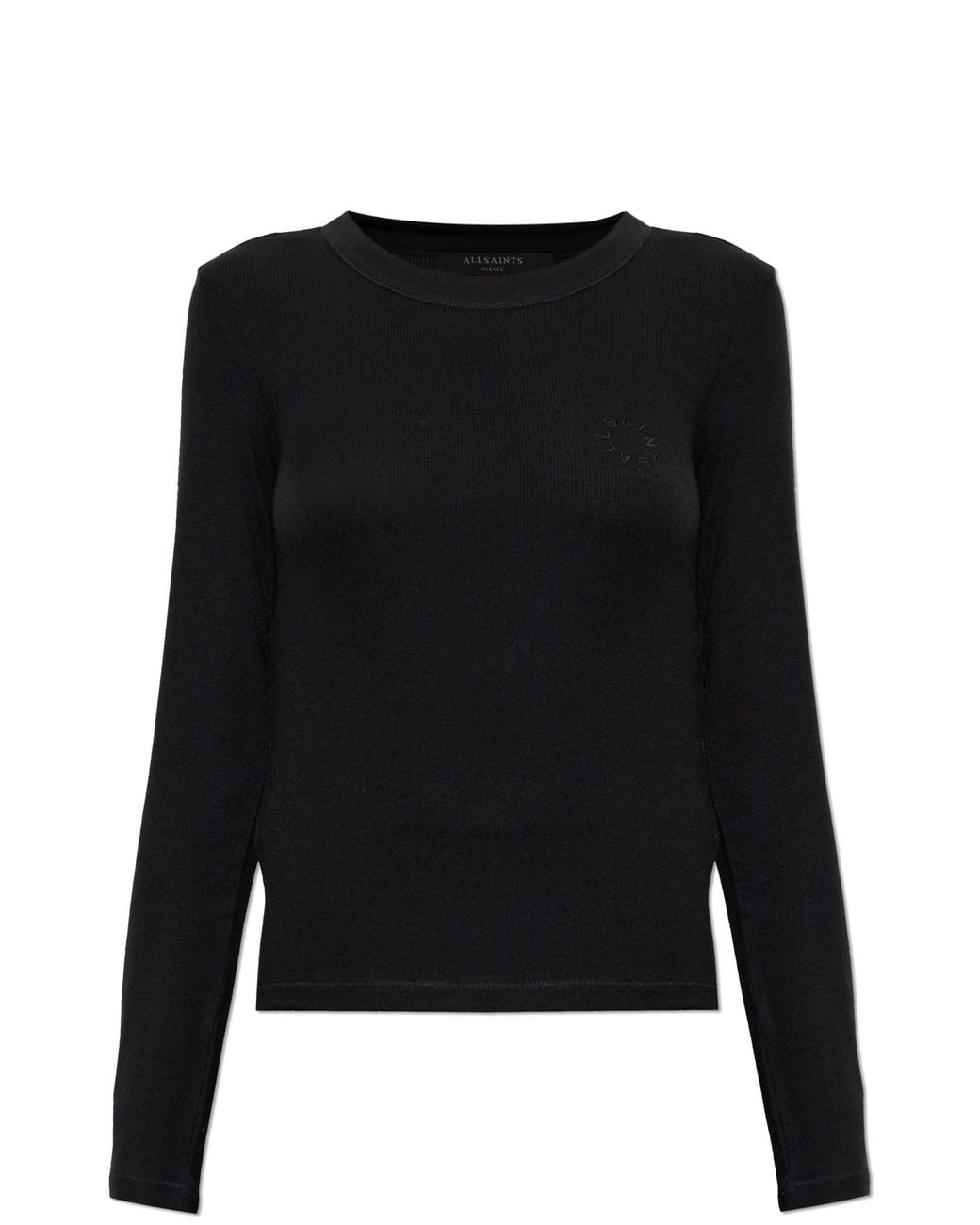 AllSaints Black "Riona" Top With Long Sleeves