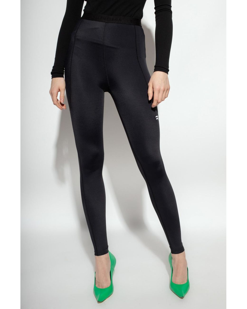 Balenciaga Leggings With Logo in Black | Lyst