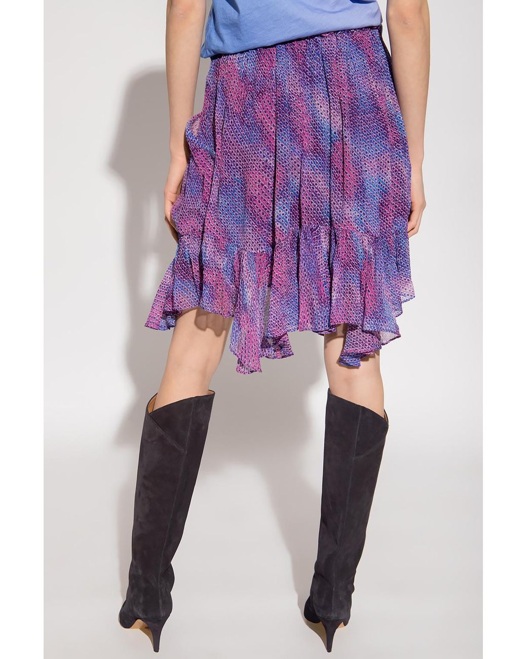 Isabel Marant Silk 'aviviane' Patterned Skirt in Purple | Lyst