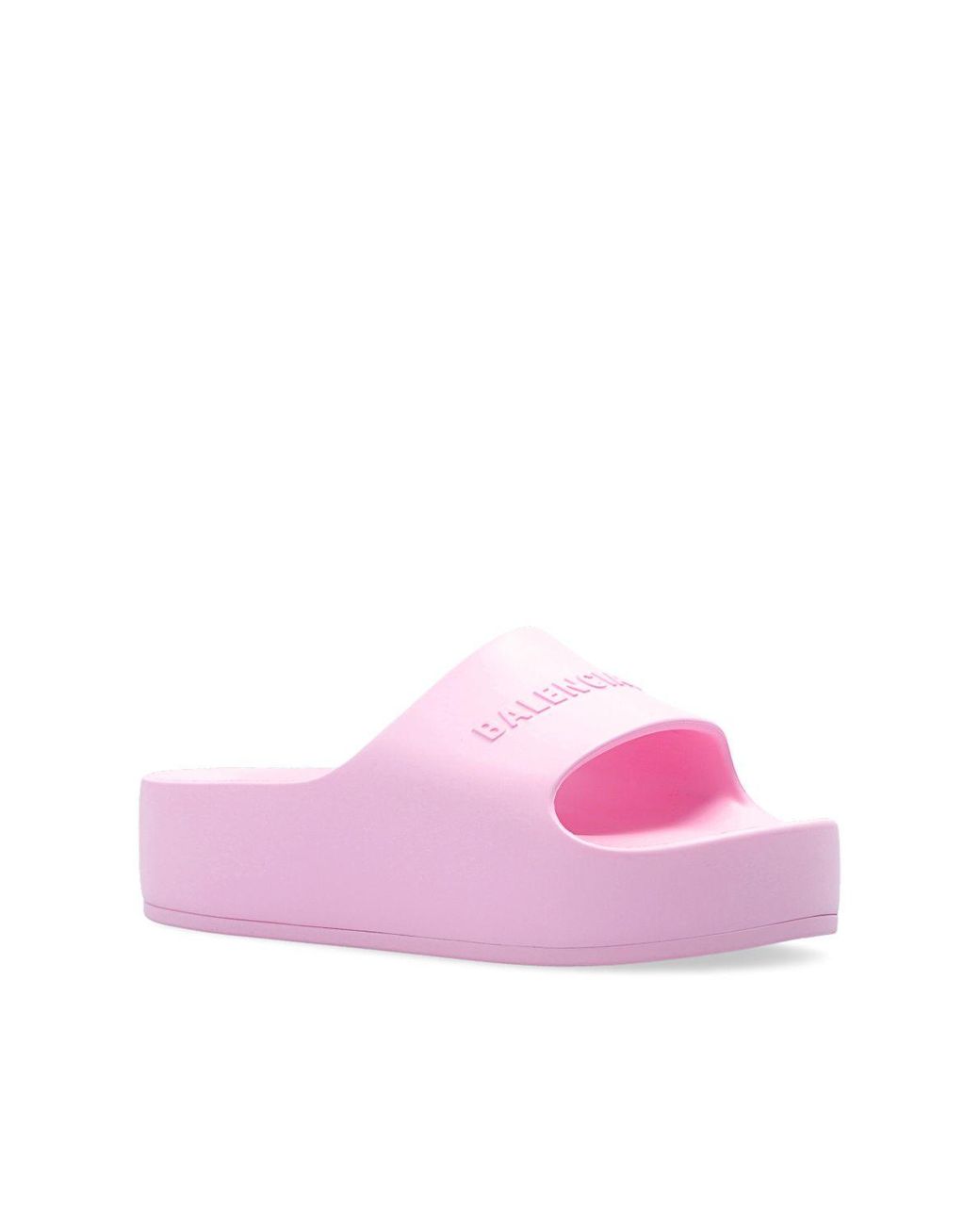 pink balenciaga platform slides