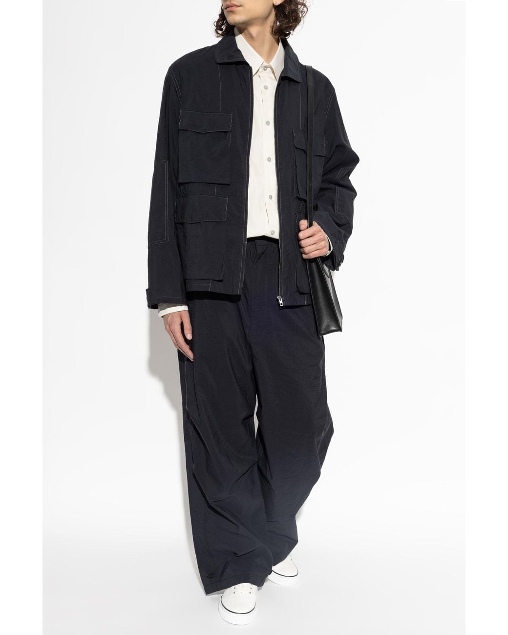 Lemaire Blue Lightweight Jacket With Pockets for men