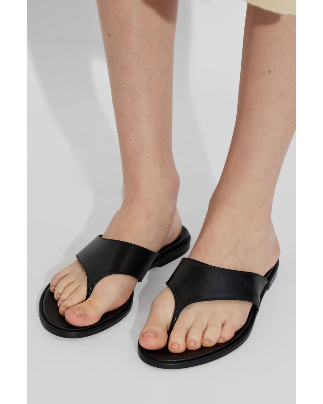 Aeyde Black Amaya Slides