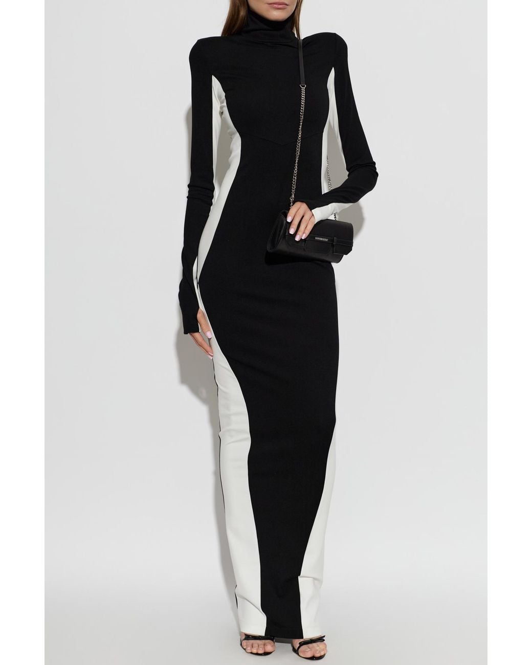 DSquared² Black Dress With Sewn-In Shoulder Pads