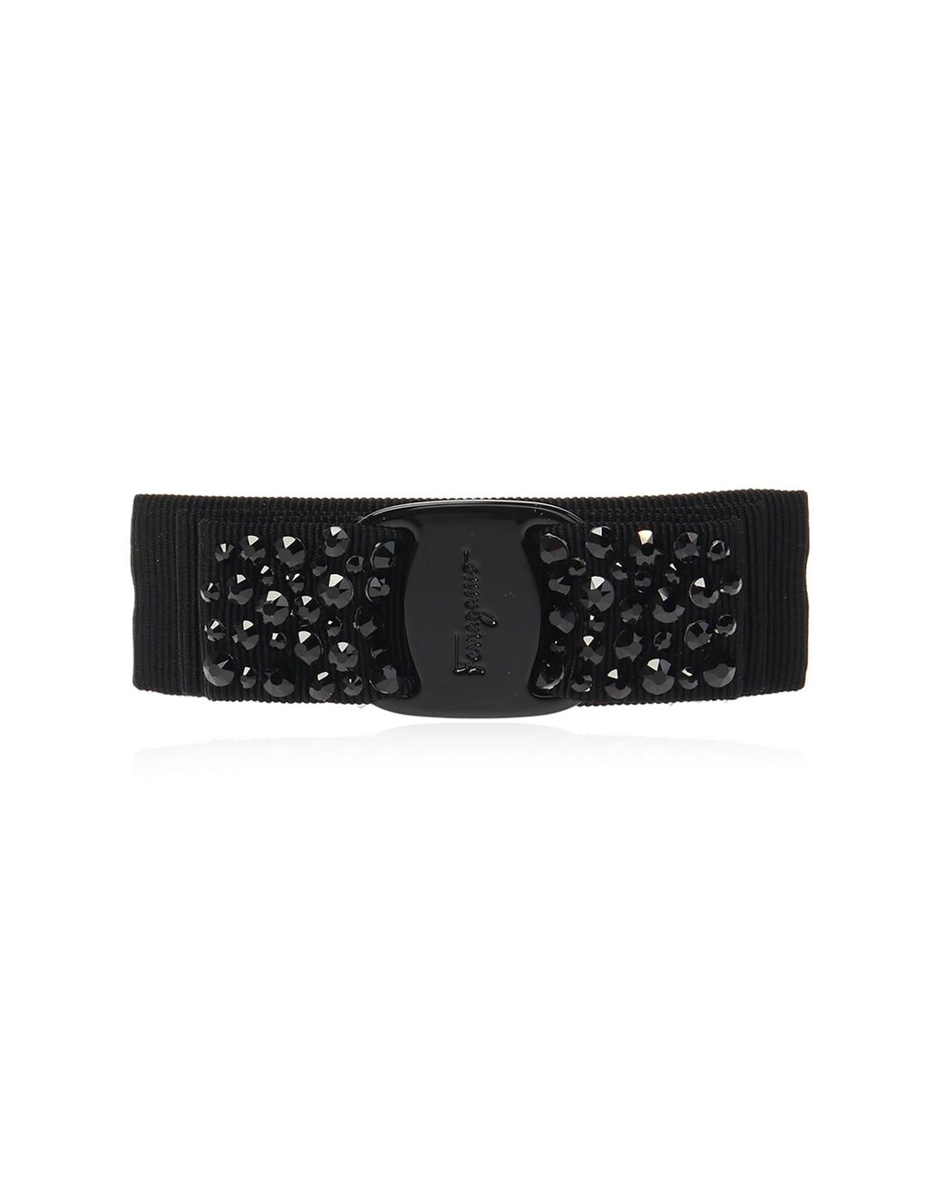 Ferragamo Black Salvatore Fabric Hair Clip