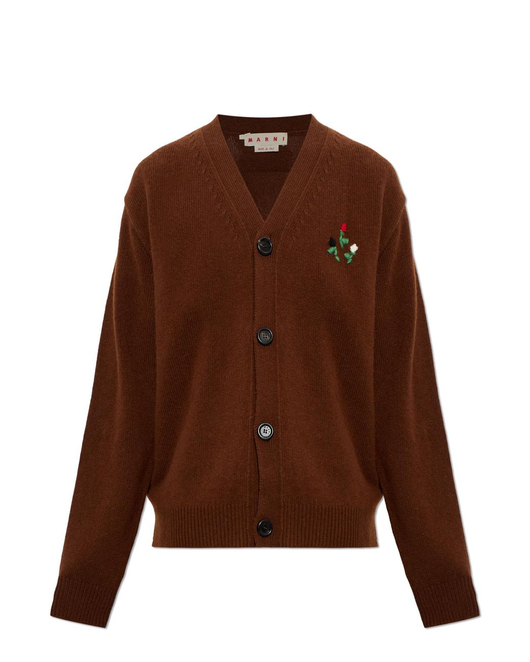 Marni Brown Wool Cardigan for men