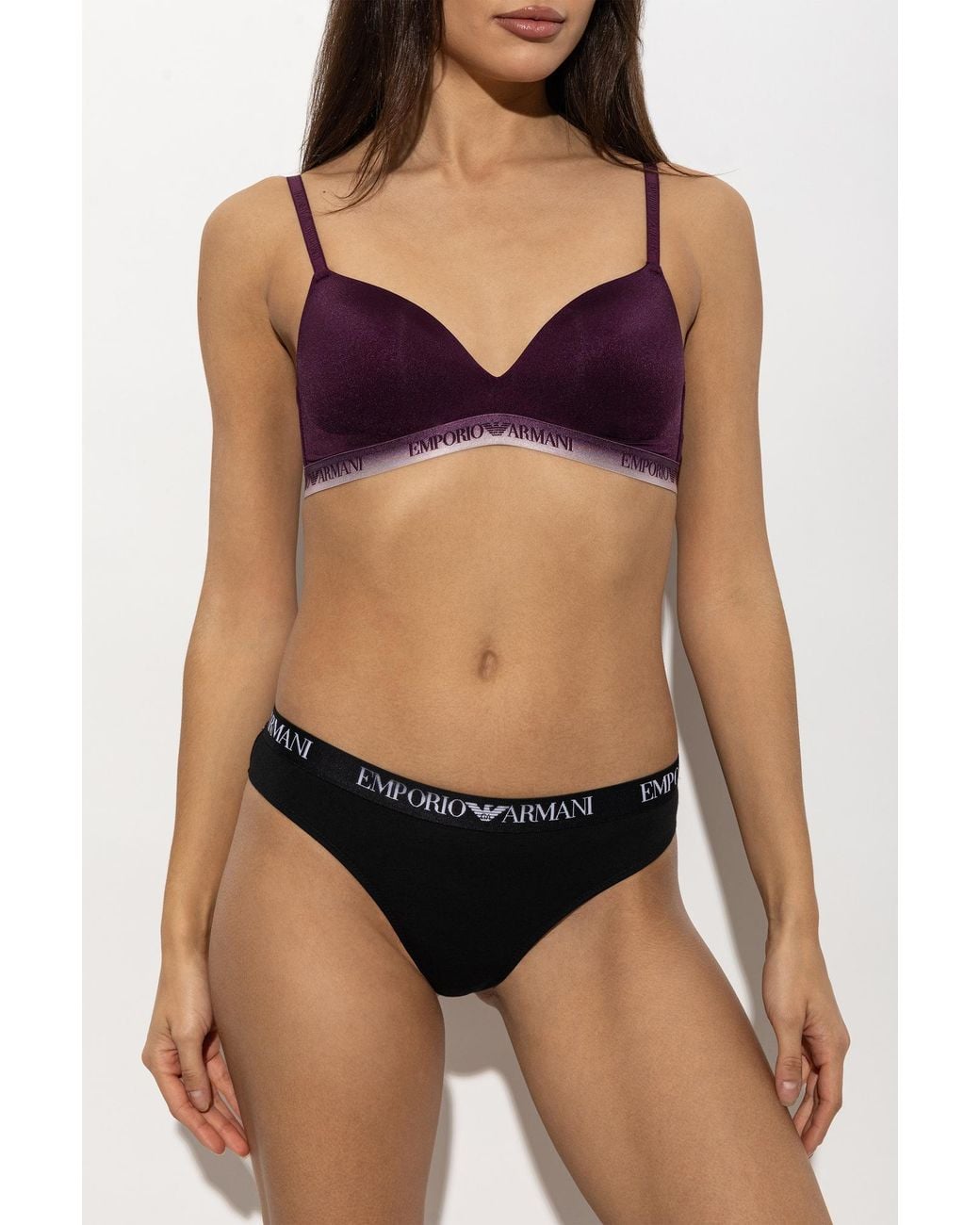 Emporio Armani Purple Logo Bra