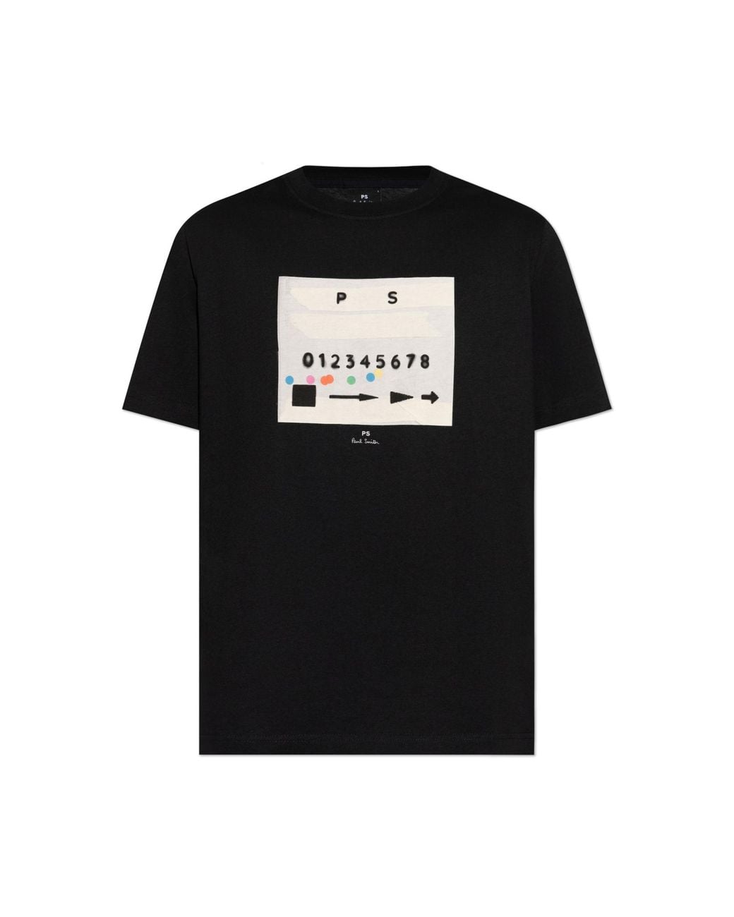 Paul Smith Black T-Shirt With Colorful Print for men
