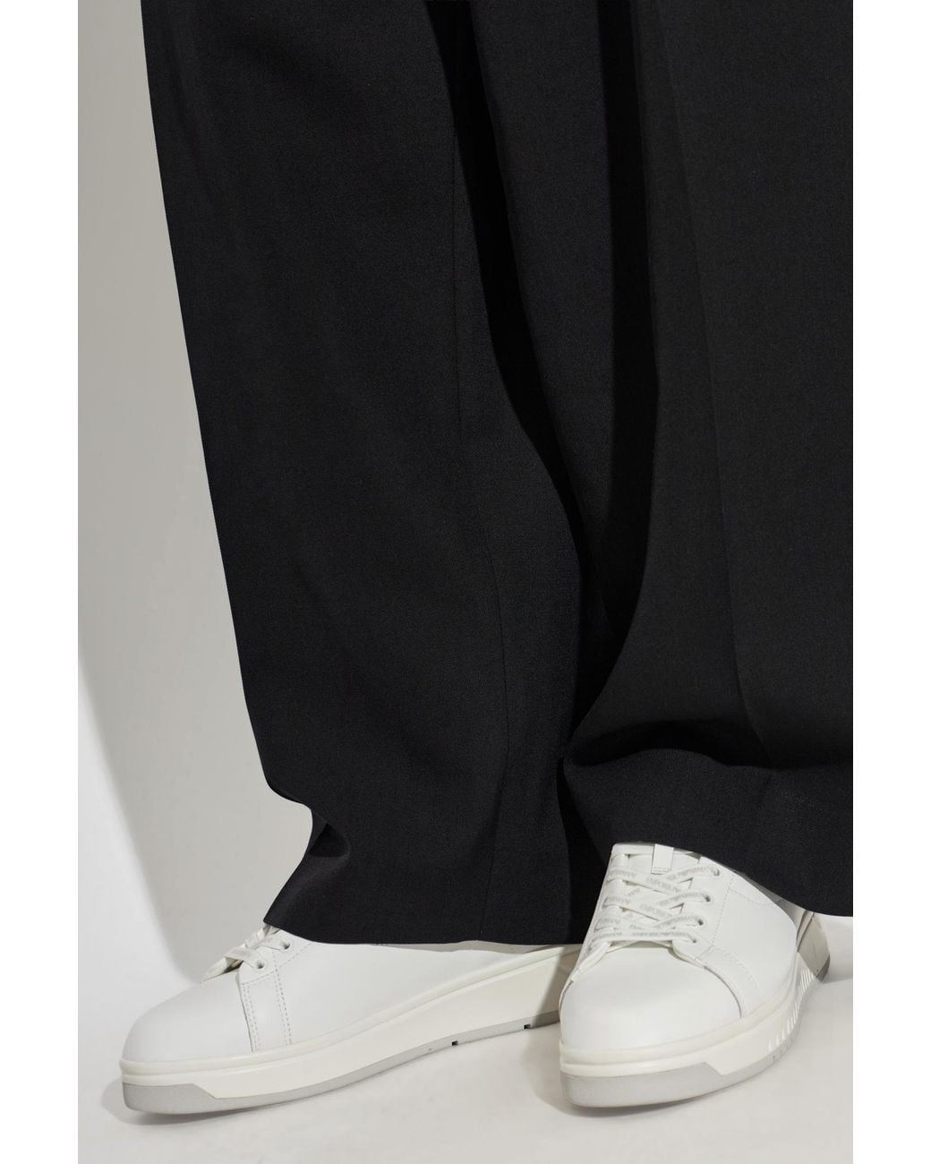 Emporio Armani White Sports Shoes With Logo for men